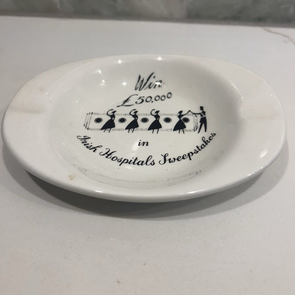 Arklow Pottery Ireland "Win £50000‎ in Irish Hospitals Sweepstakes" Ashtray